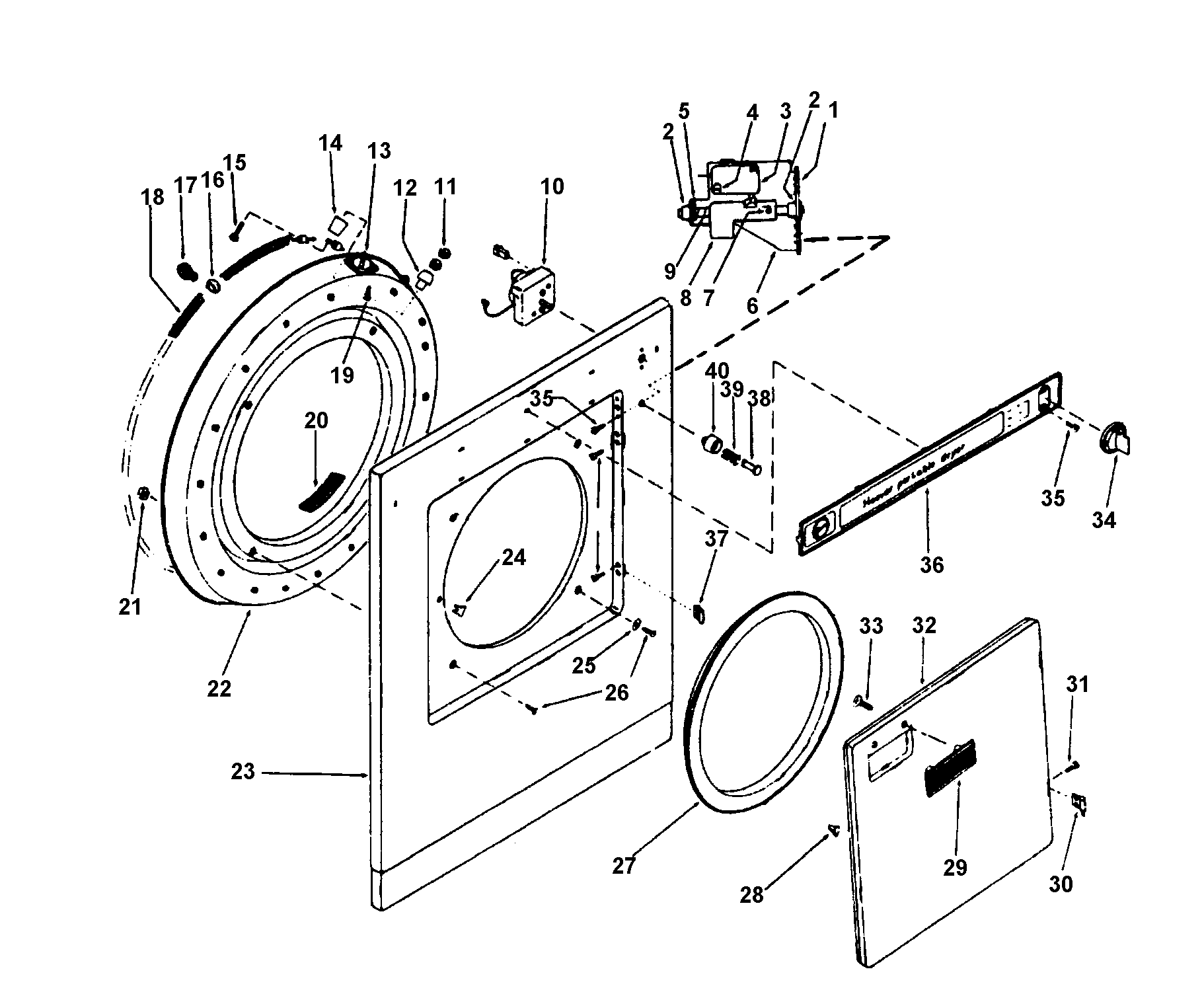 SHELL, MICROSWITCH, BEARINGS, PULSATOR