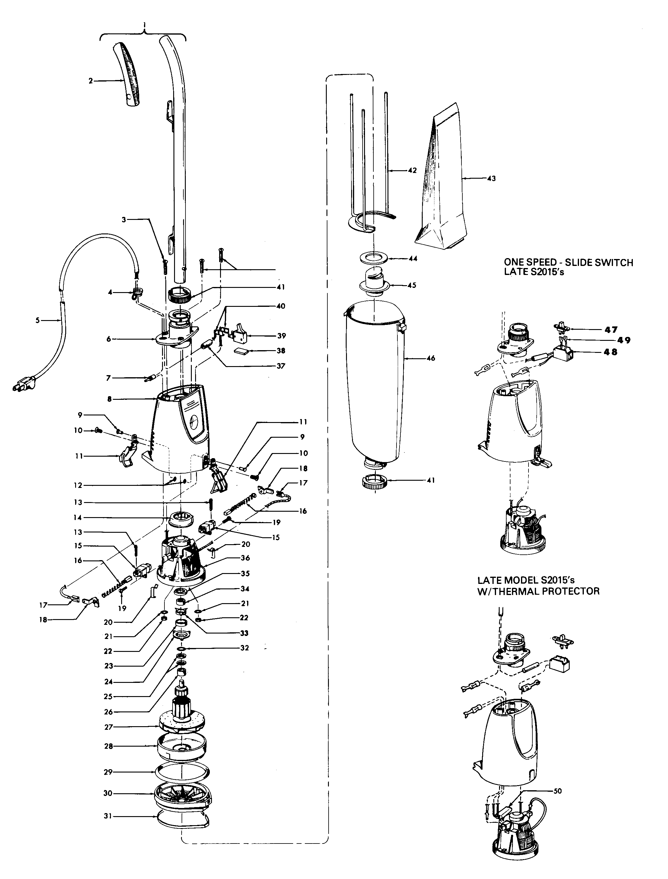 Motor assembly, bag & motorhousing