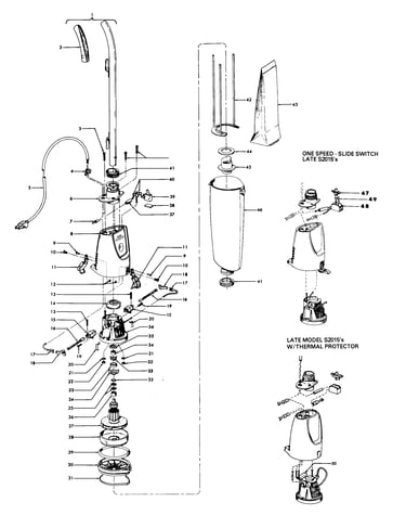 Motor assembly, bag & motorhousing