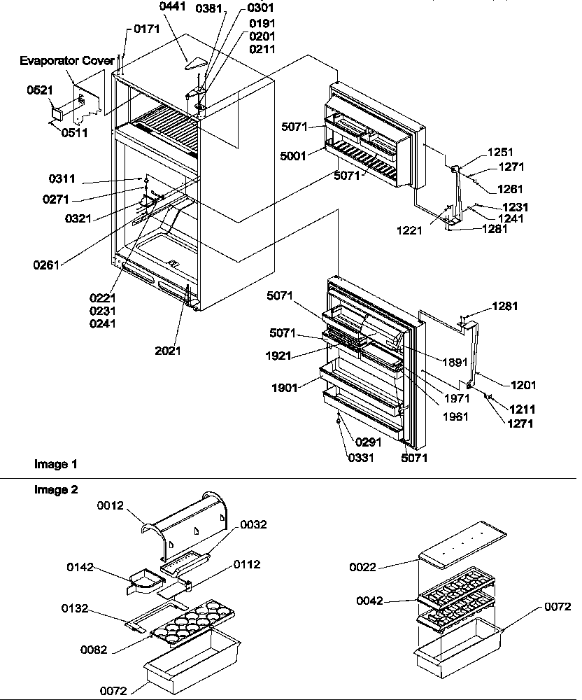 Door, hinges and accessories
