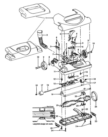 Agitator, mainbody, hood