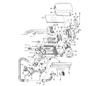 Hoover U5394-900 motor, handle, hose, outerbag diagram