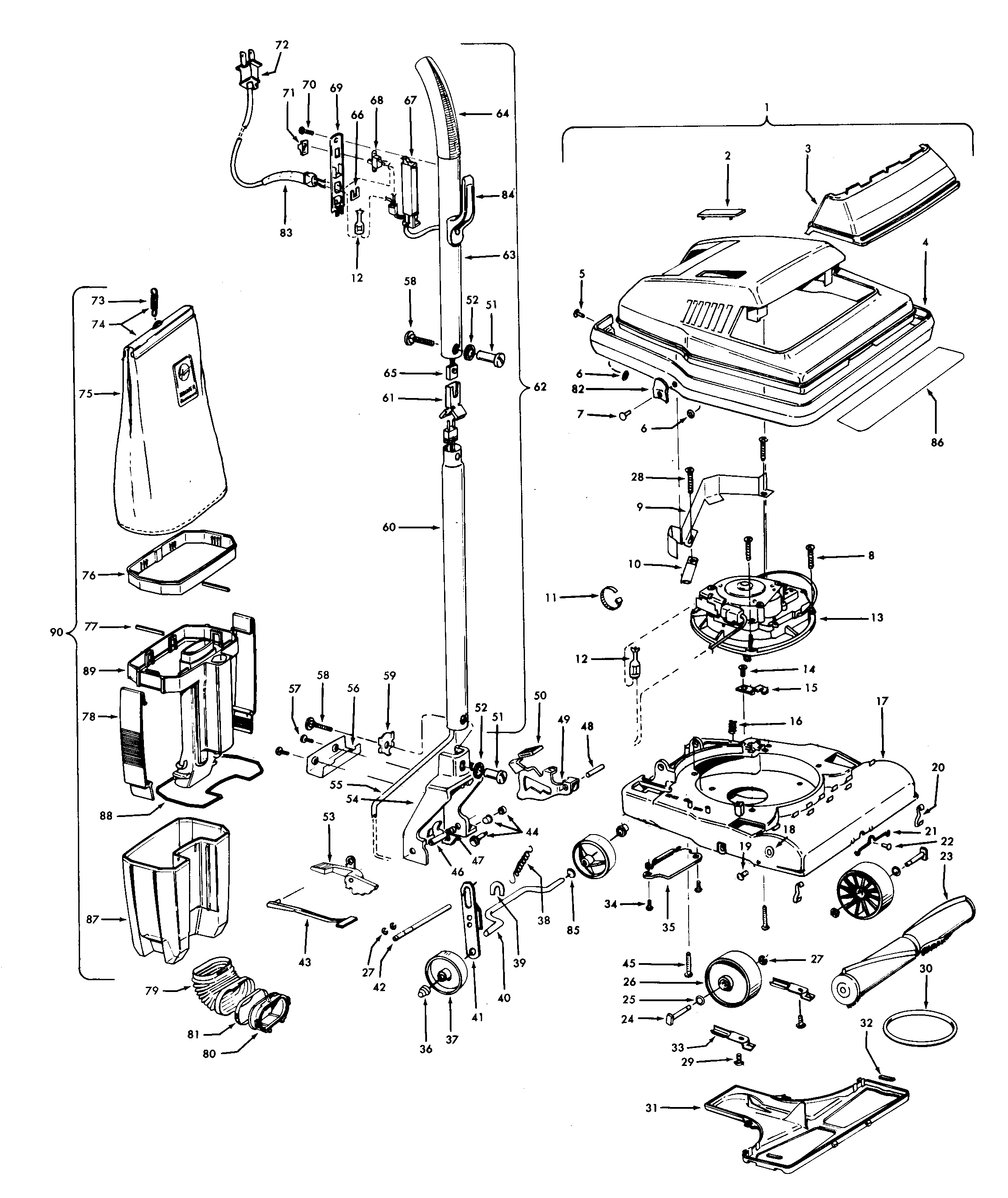 HANDLE, MAINBODY, OUTERBAG, HOOD