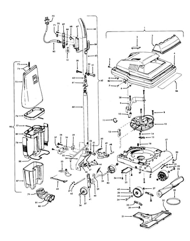 Handle, mainbody, outerbag, hood