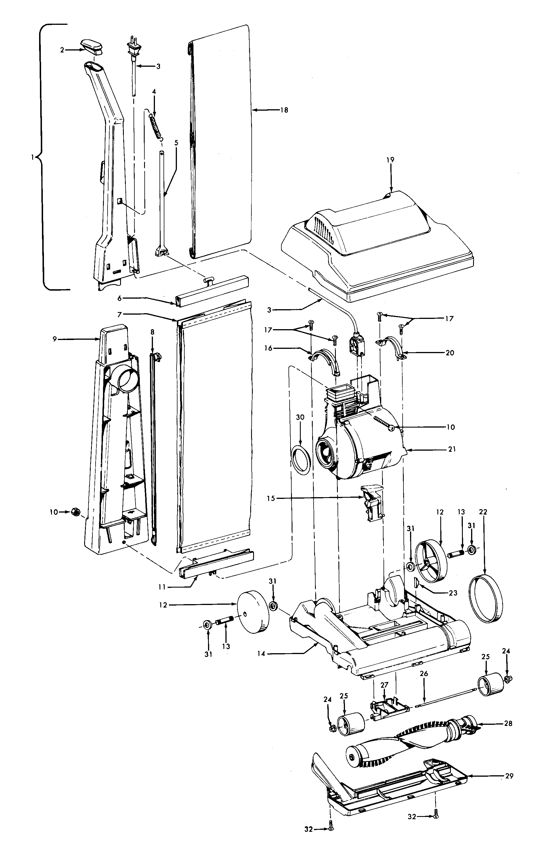 HANDLE, MAINBODY, OUTERBAG, HOOD