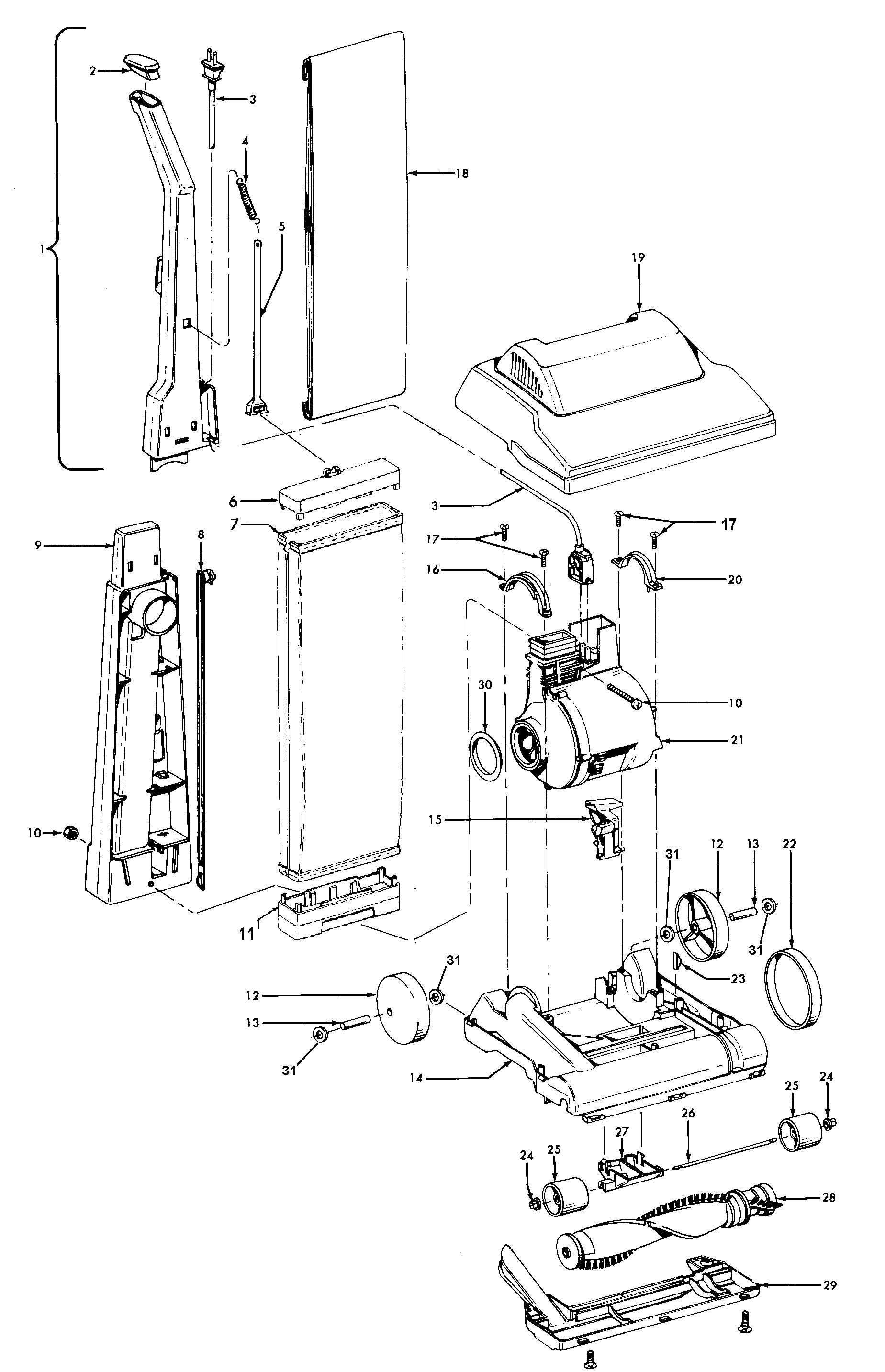 HANDLE, MAINBODY, OUTERBAG, HOOD