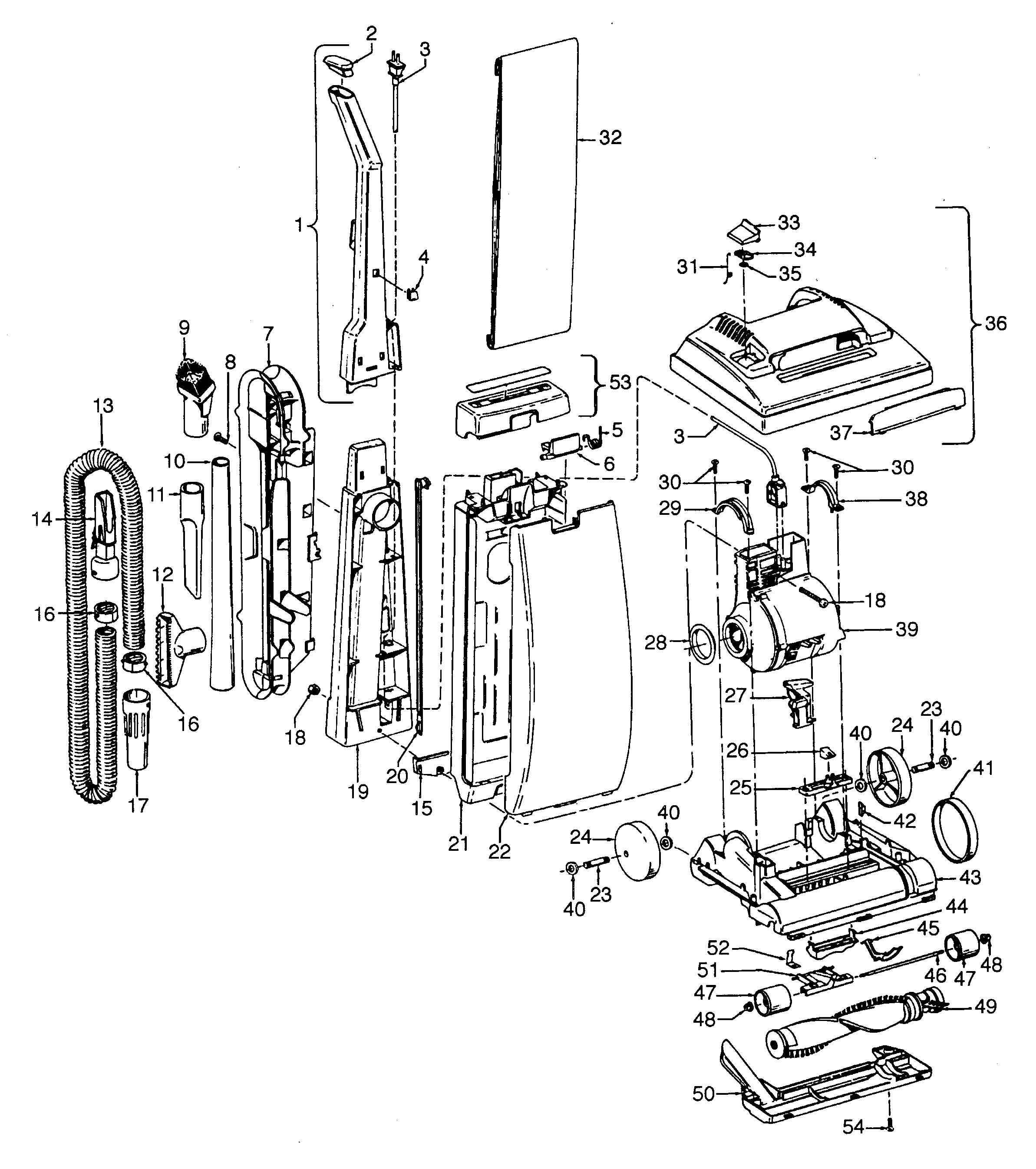 Mainbody, handle, outerbag
