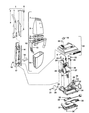 Handle, mainbody, outerbag, hood