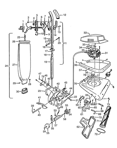 Agitator, handle, mainbody, outerbag
