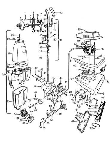 Agitator, handle, mainbody, outerbag