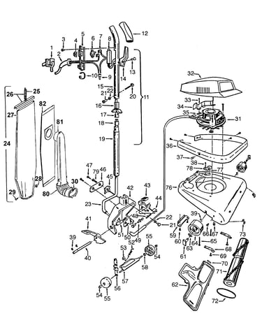 Agitator, handle, mainbody, outerbag