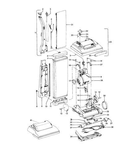 Handle, mainbody, outerbag, hood