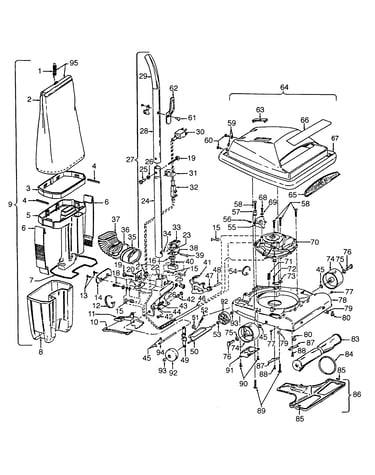 Agitator, handle, mainbody, outerbag