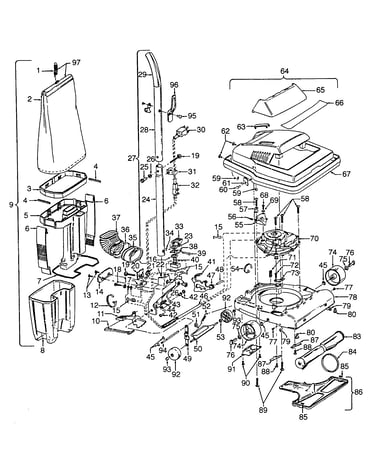Agitator, handle, mainbody, outerbag
