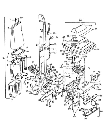 Agitator, handle, mainbody, outerbag