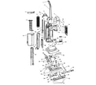 Hoover C1710900 mainbody, handle, agitator diagram
