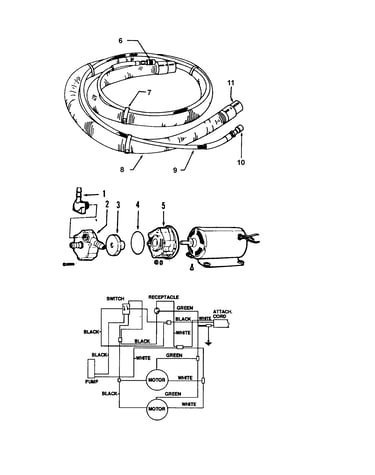 Mainbody, motor, hose