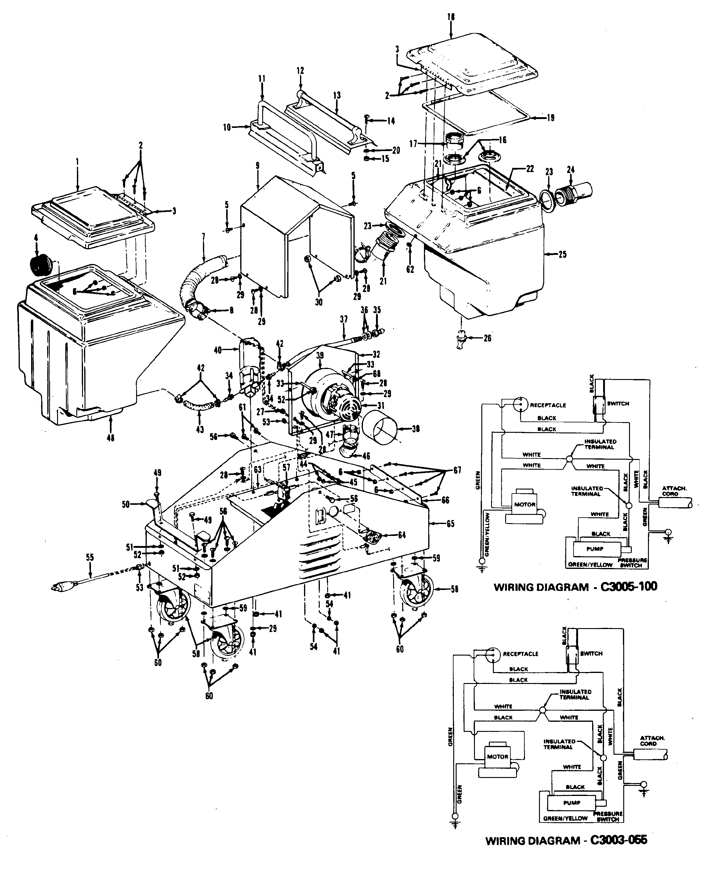 Motor assembly, hose, mainassembly