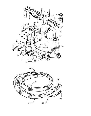Motor assembly, hose