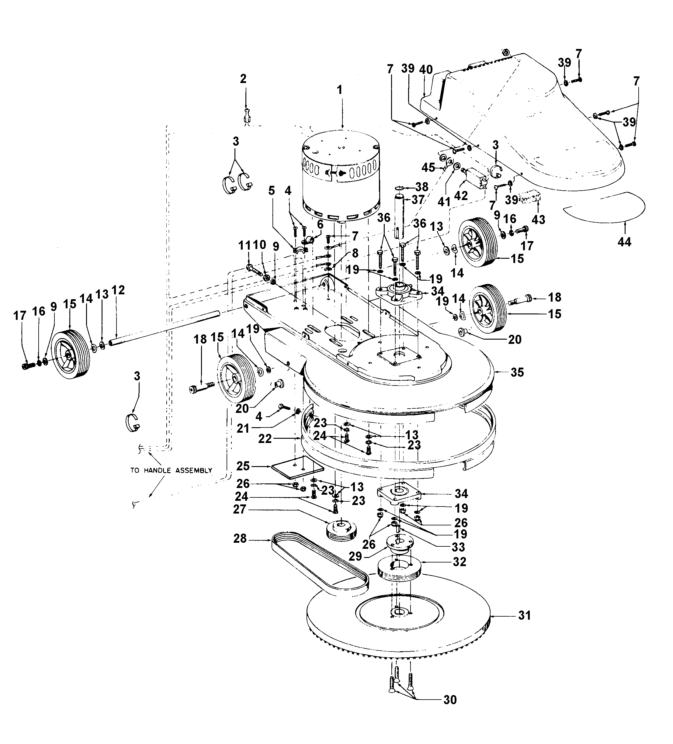 Mainbody, motor, gears