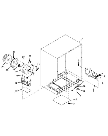 Motor assembly, belts, thermostat