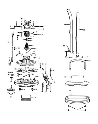 Motor, handle, hood, switch, gears