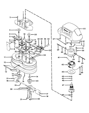 Motor, hood, switch, gears