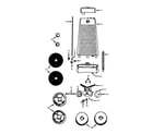Hoover F4005 tank, brushes_pads diagram