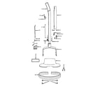 Hoover F4005-001 handle, hood diagram