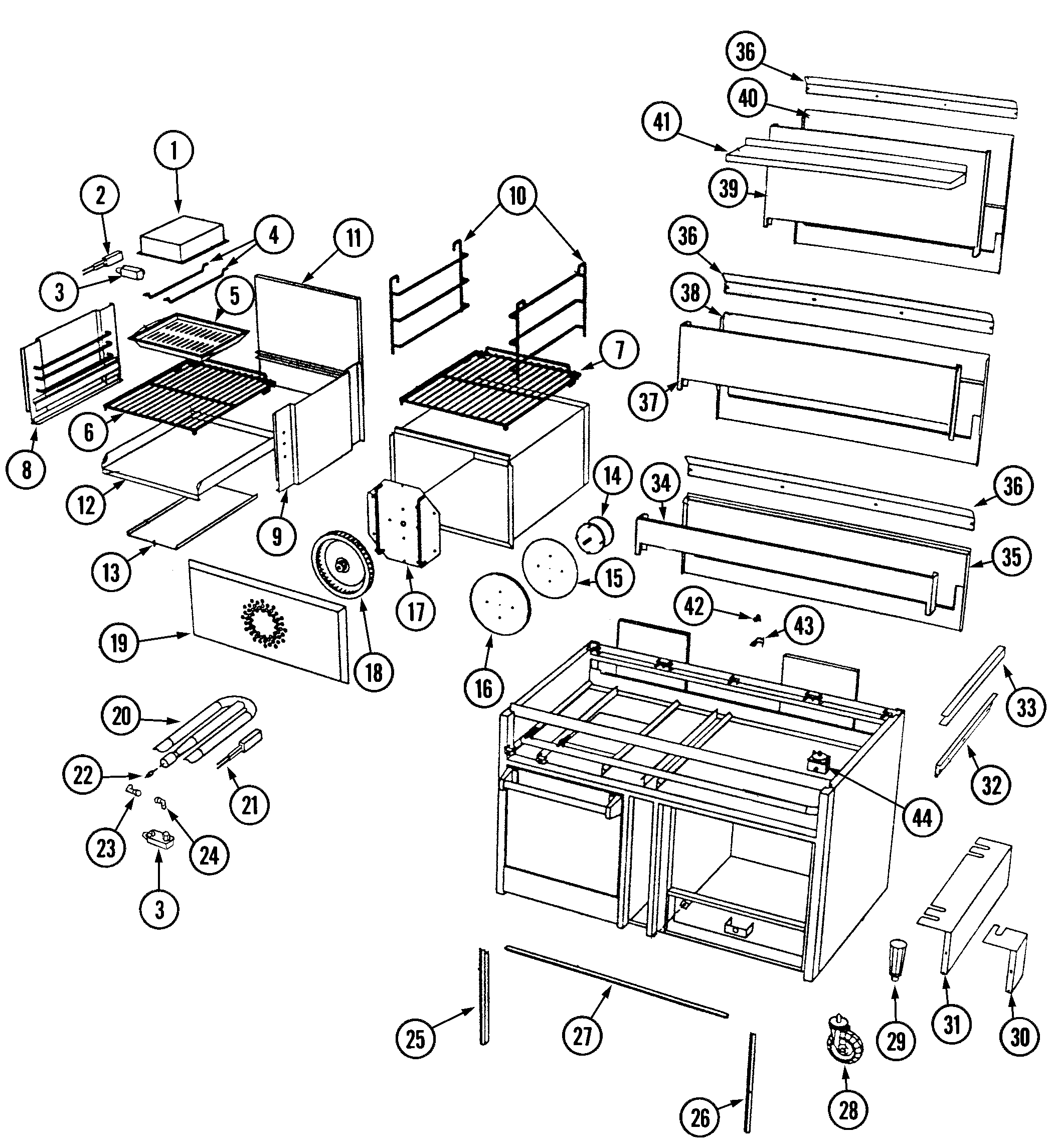 Oven body/gas controls