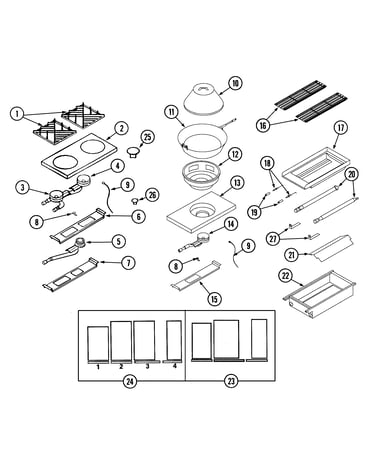 Top assembly/gas controls