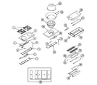 Dynasty DGRC605GCBWOK top assembly/gas controls diagram