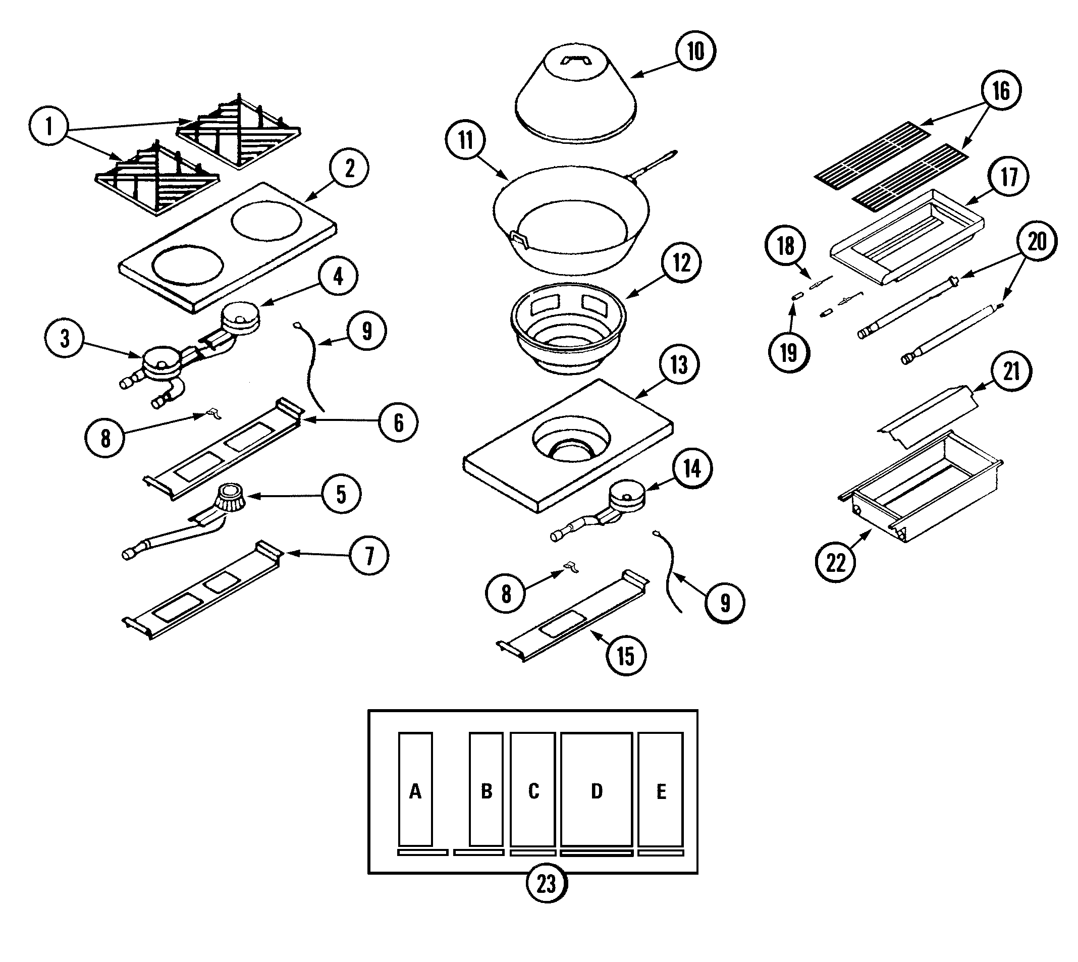 Top assembly/gas controls