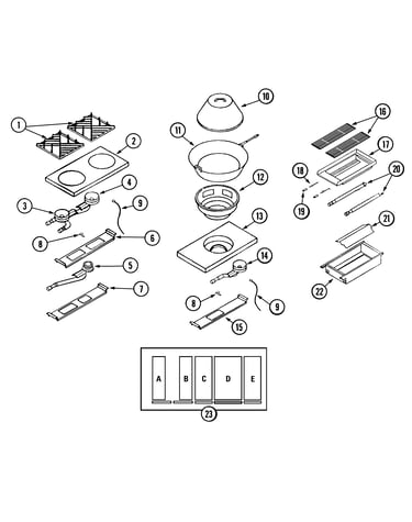 Top assembly/gas controls