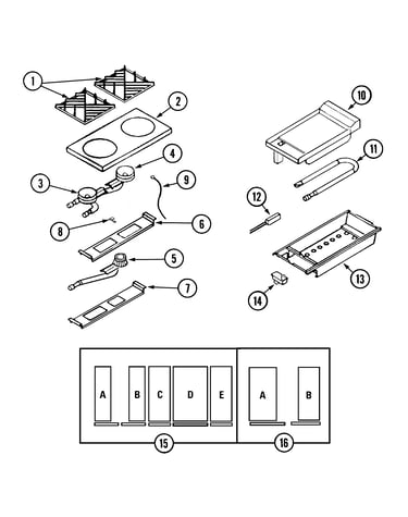 Top assembly/gas controls