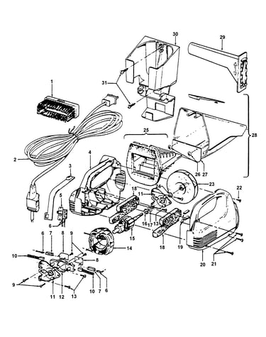 Mainhousing, cleaningtools, motorhsg