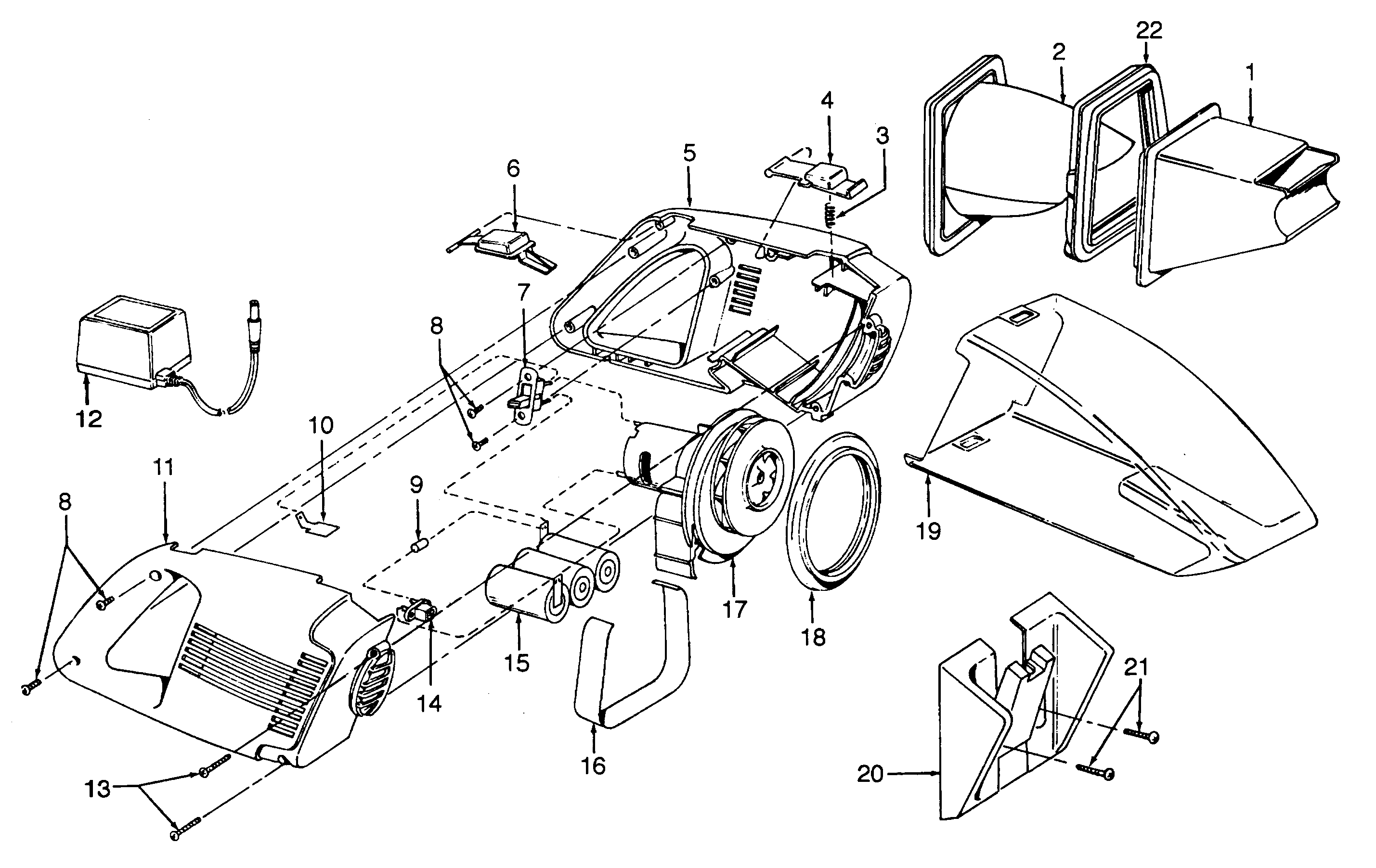 Motor assembly, motorhousing