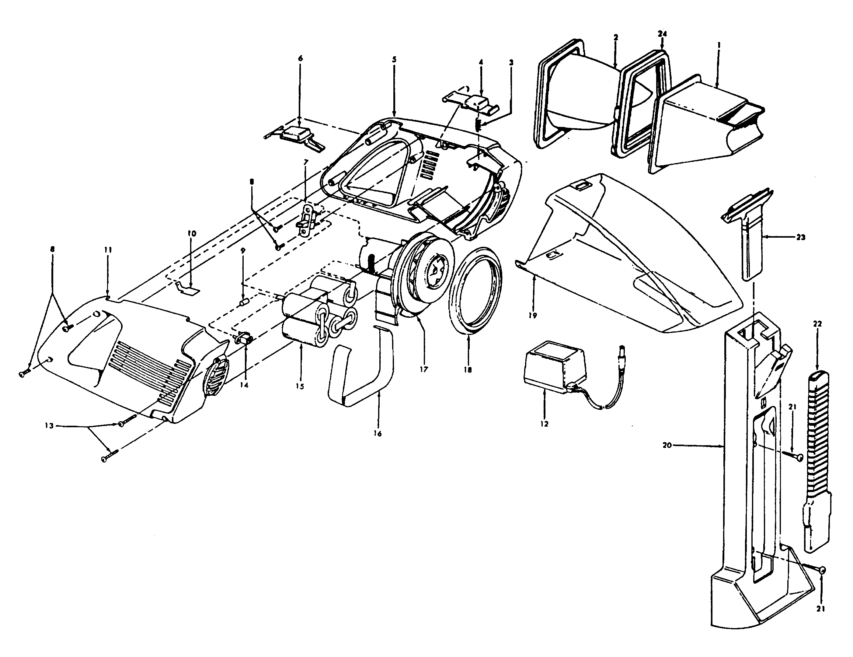 Motor, cleaningtools, motorhousing