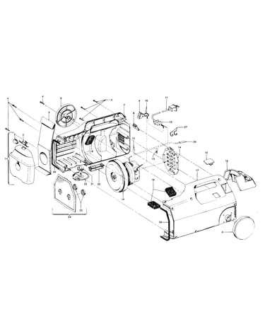 Mainhousing, hose, cleaningtools