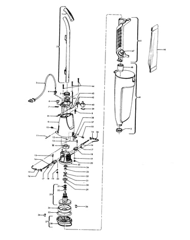 Motor assembly, bag & motorhousing