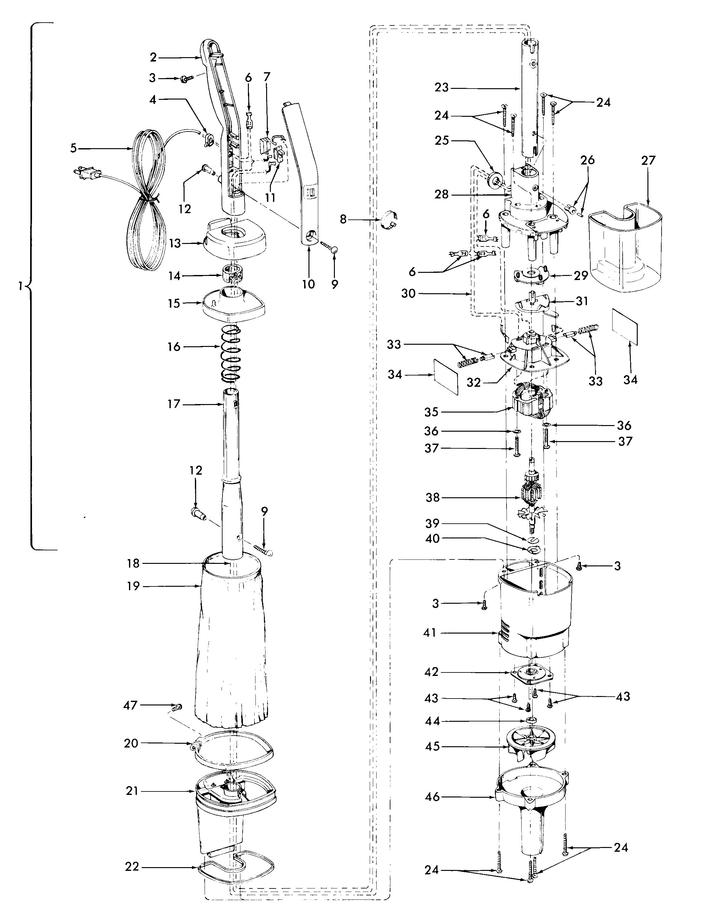 MOTOR ASSEMBLY, BAG & MOTORHOUSING