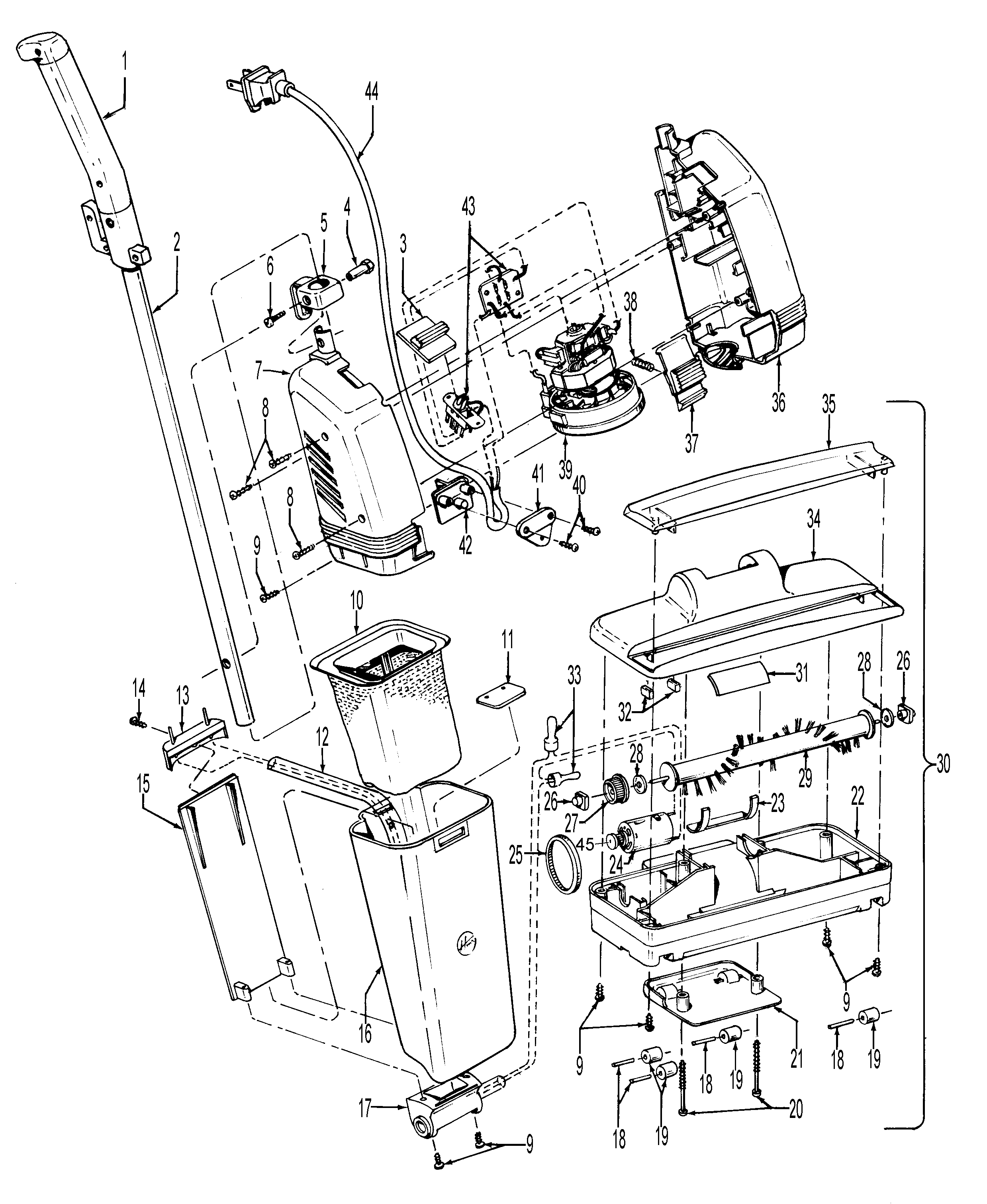 Powerednozzle, hose, motorhousing