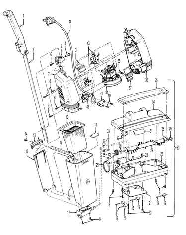 Powerednozzle, hose, motorhousing