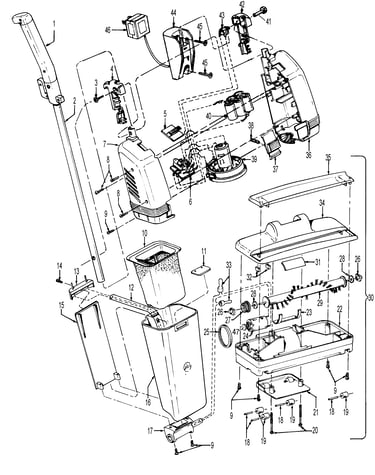Powerednozzle, hose, motorhousing