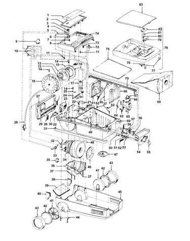 Cordreel, mainhousing, motor assembly