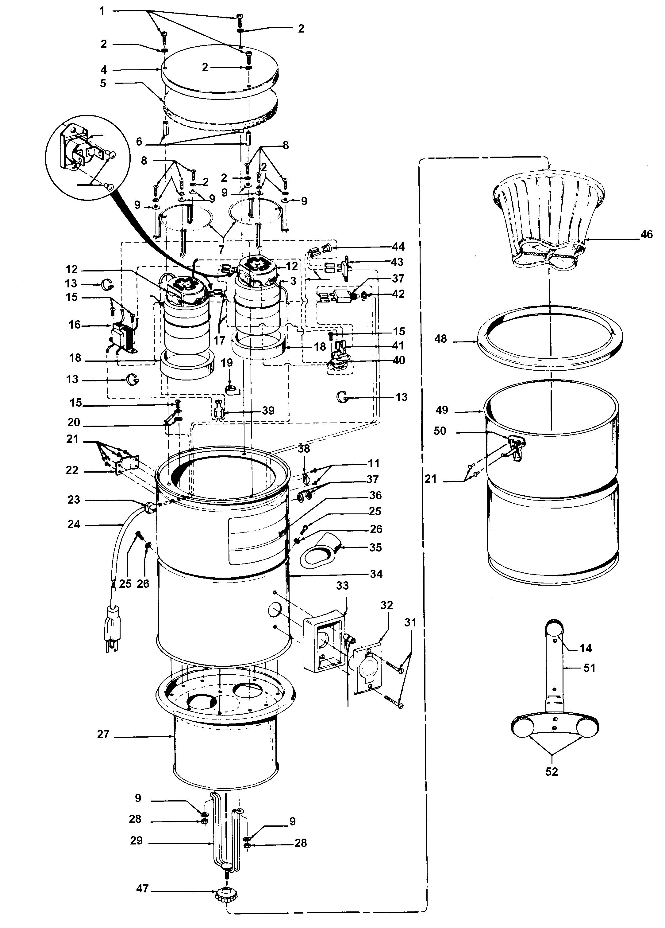 Mainhousing, motor assembly