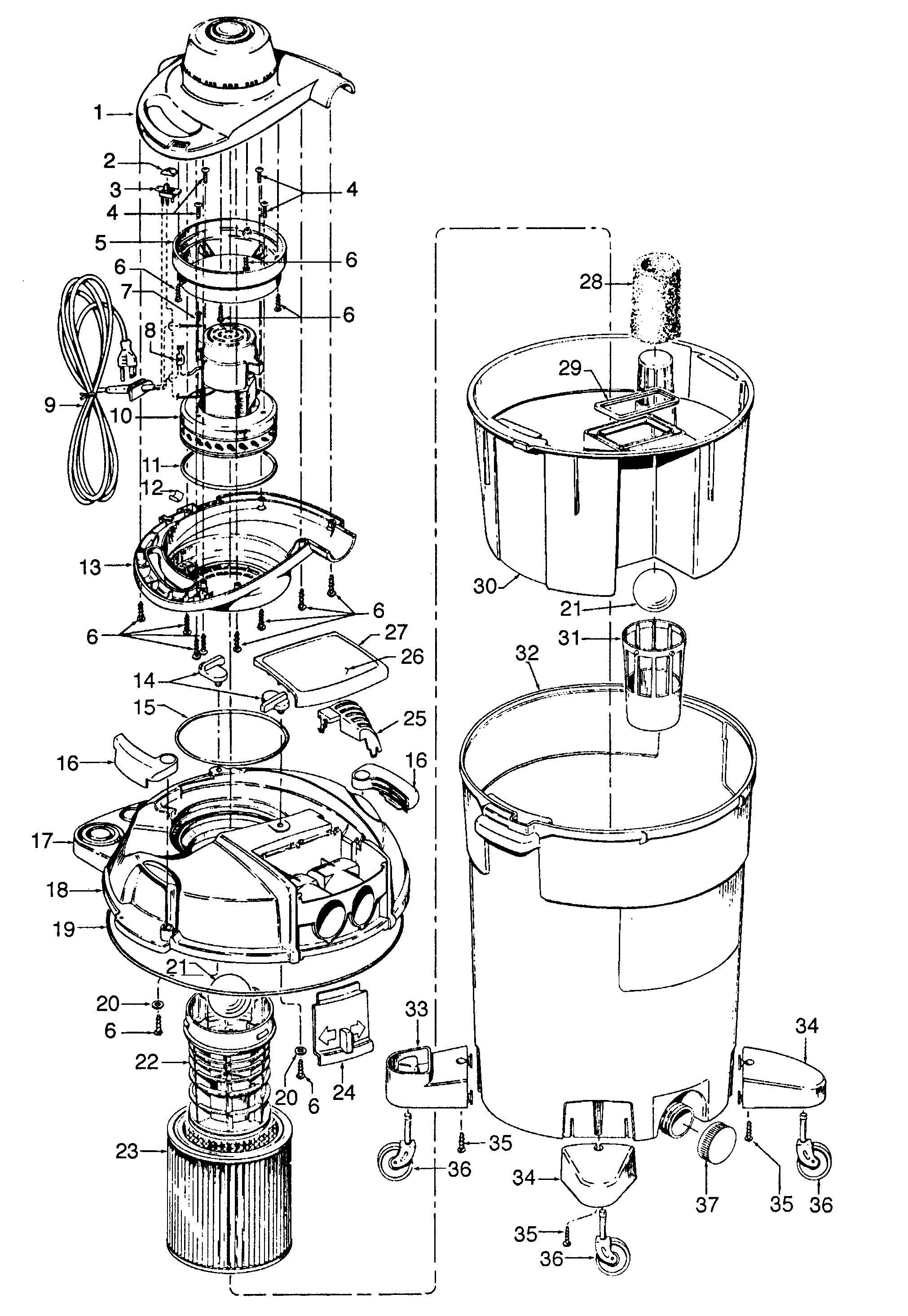 Mainhousing, motor assembly