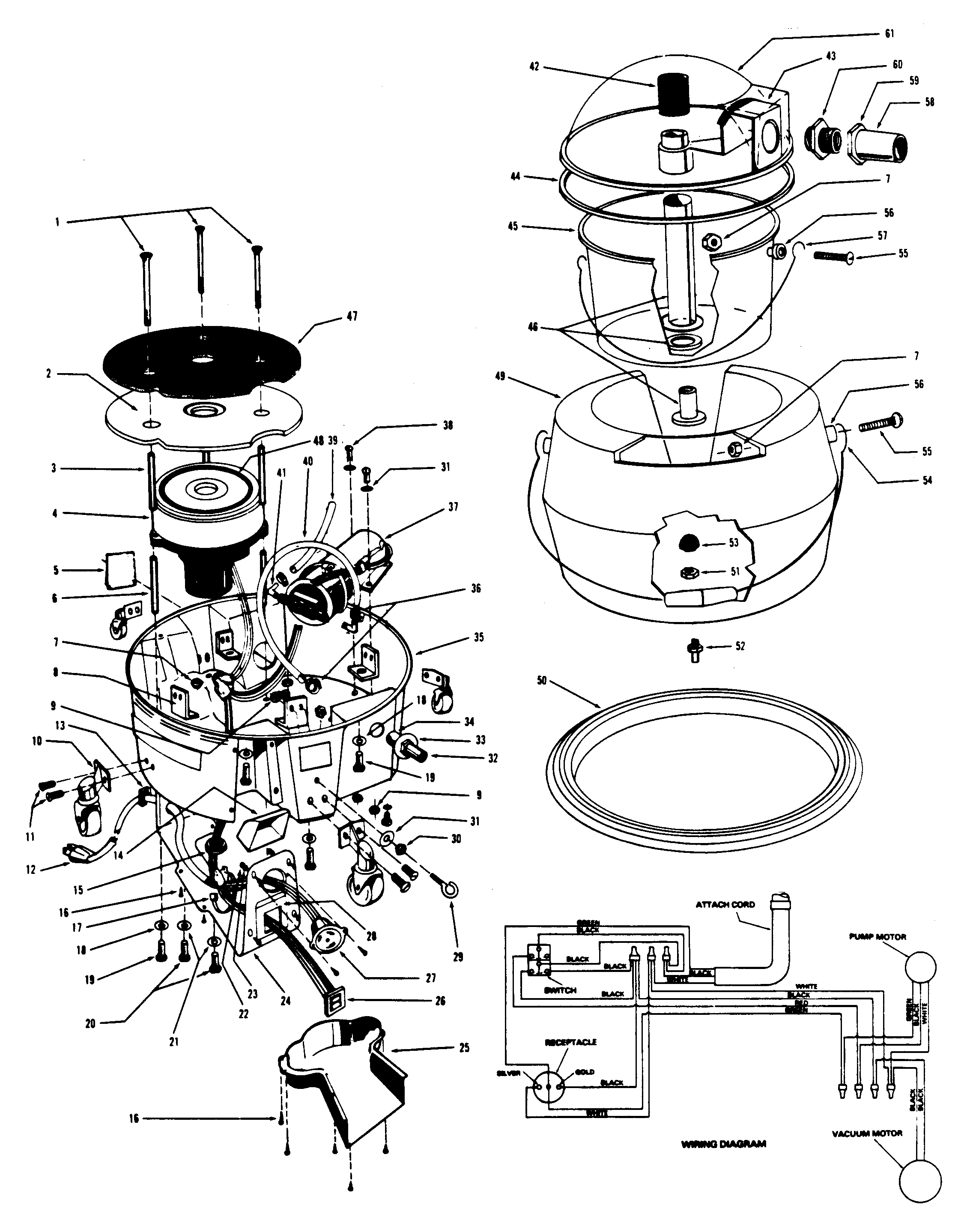 Motor assembly, hose, mainassembly