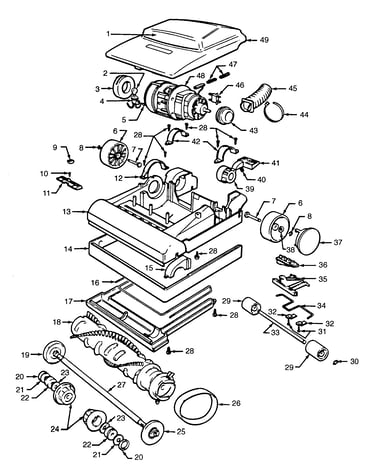 Agitator, motor, mainbody, hood