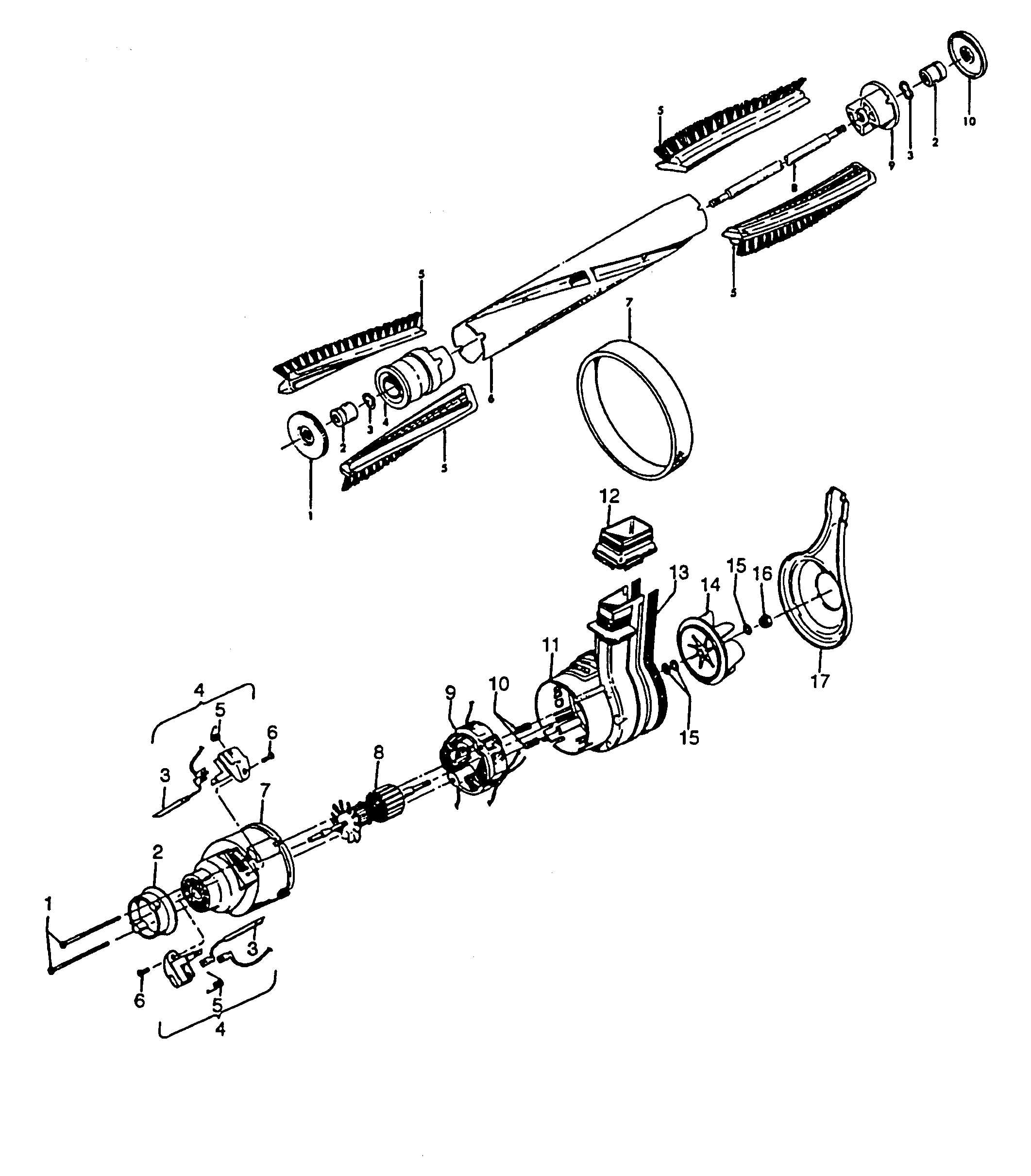 Agitator, motor assembly
